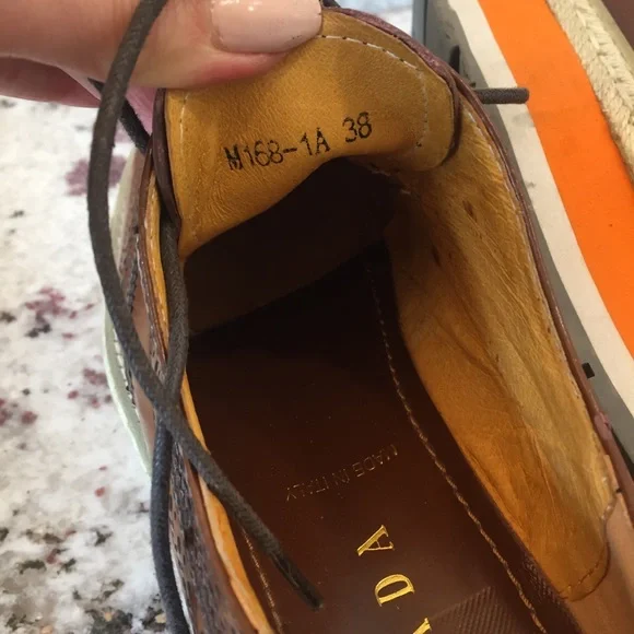 PRADA | Platform Jute Espadrilles Brogues Size 38 - Picture 10 of 16